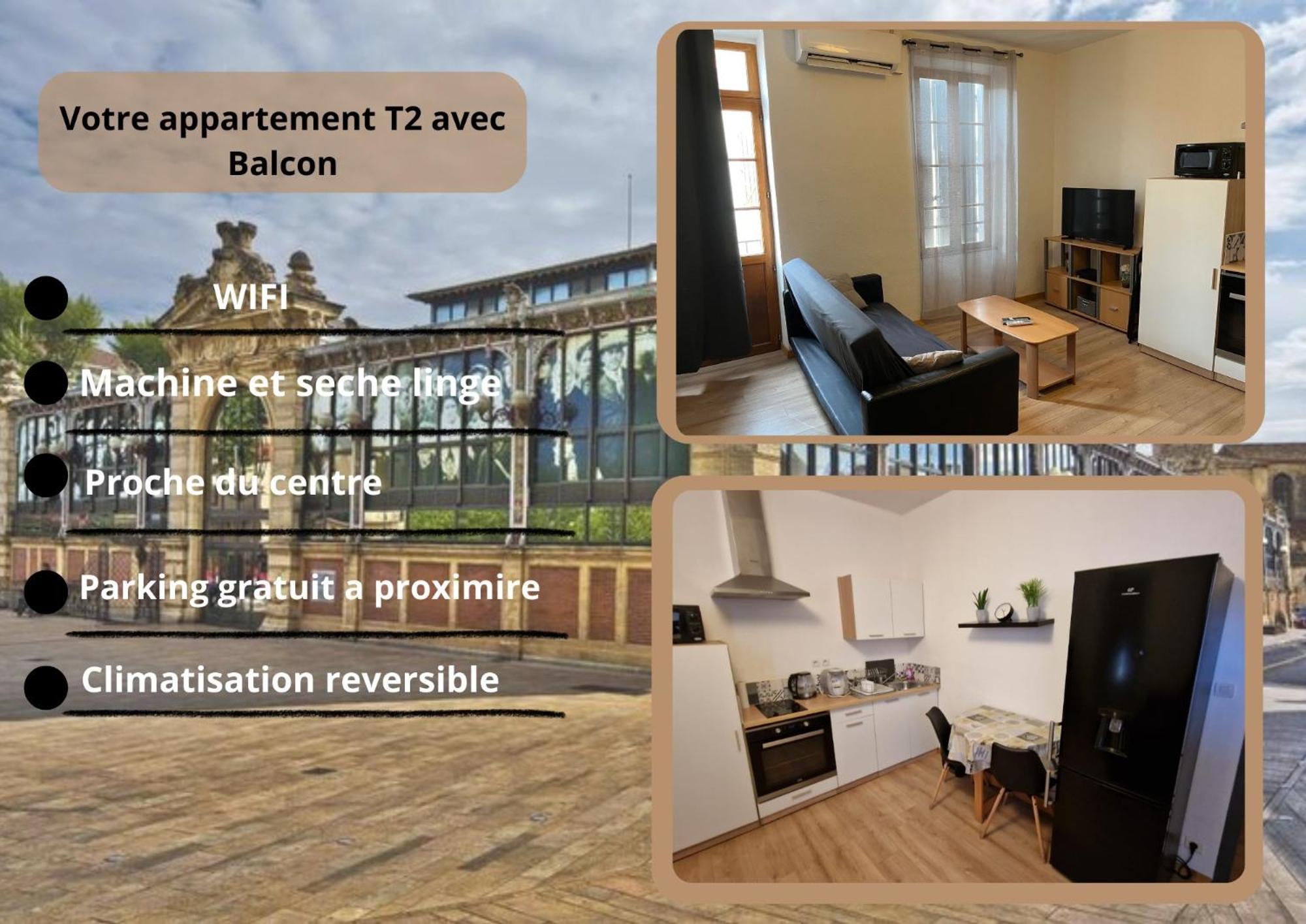 Appartement T2 Avec Balcon Proche Centre-Ville Narbonne Extérieur photo